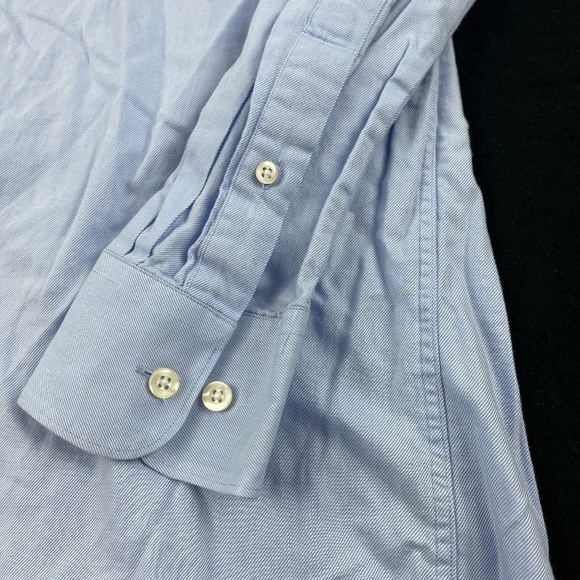 Tattersall Button Up Shirt Mens 17.5 34/35 Blue - Picture 3 of 8